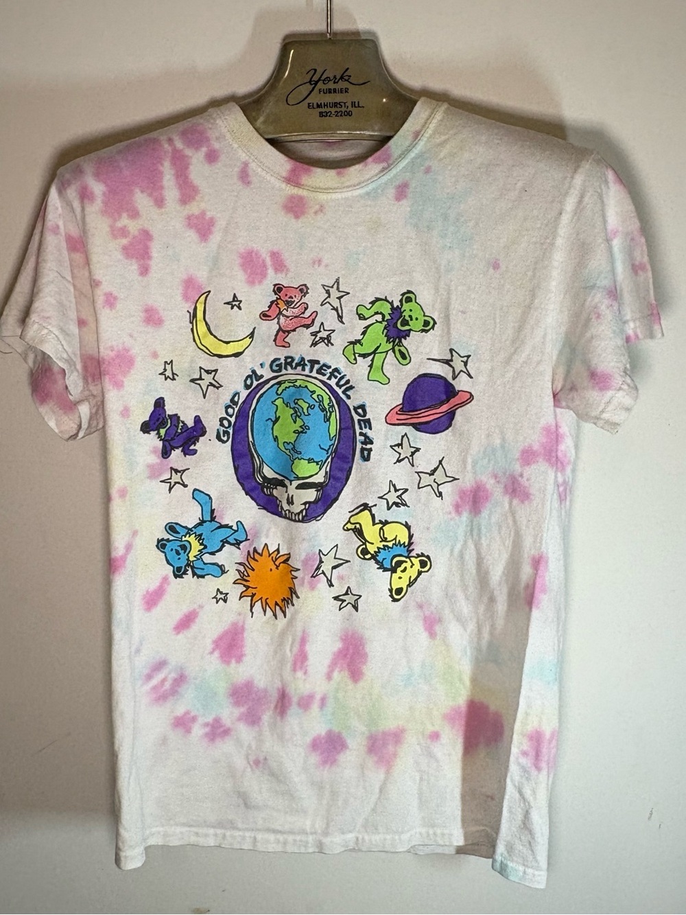 Grateful Dead Tie-Dye Graphic Tee - White & Pink - Small